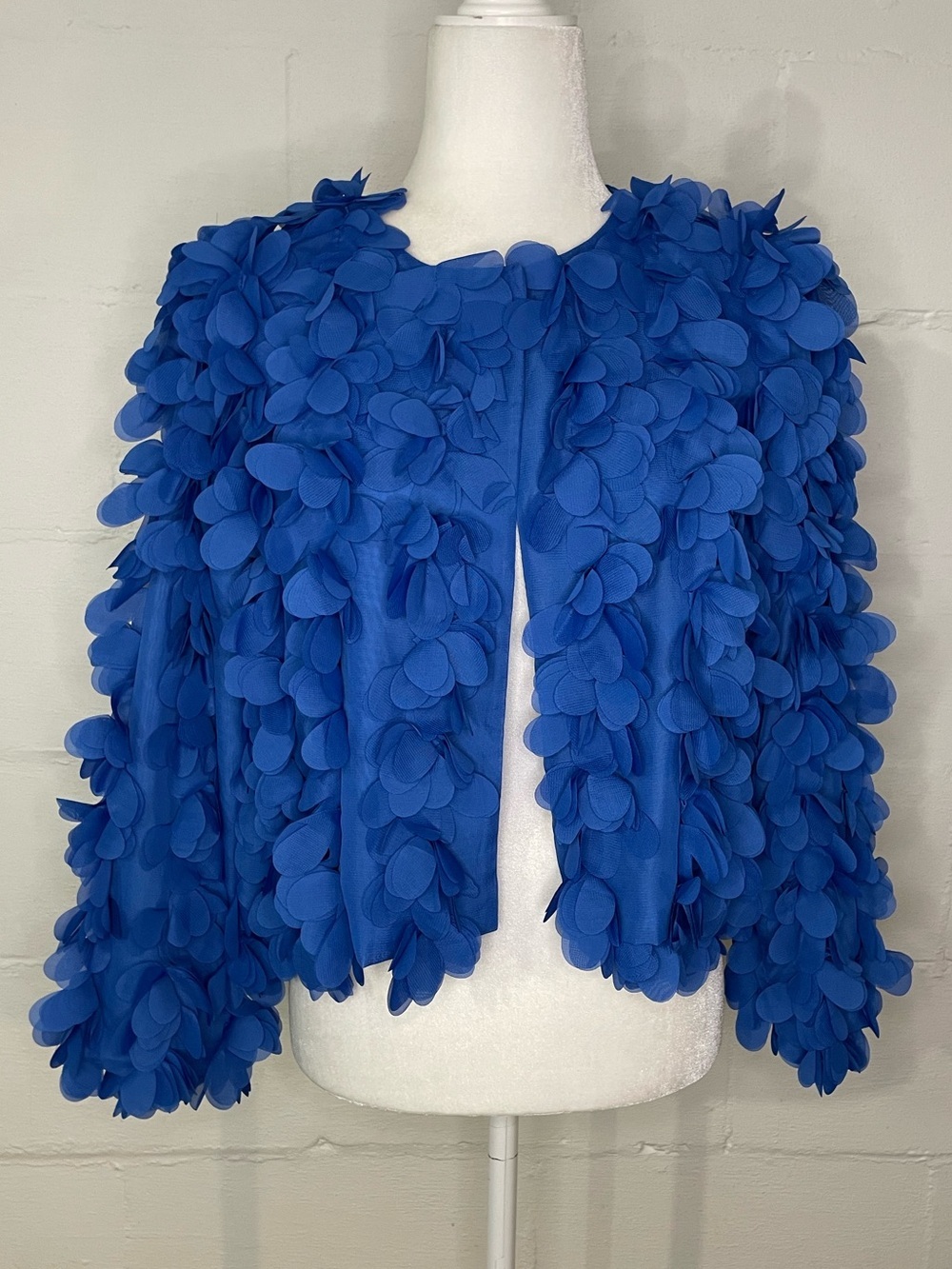 Zara Royal Blue Petal Appliqué Blazer Jacket